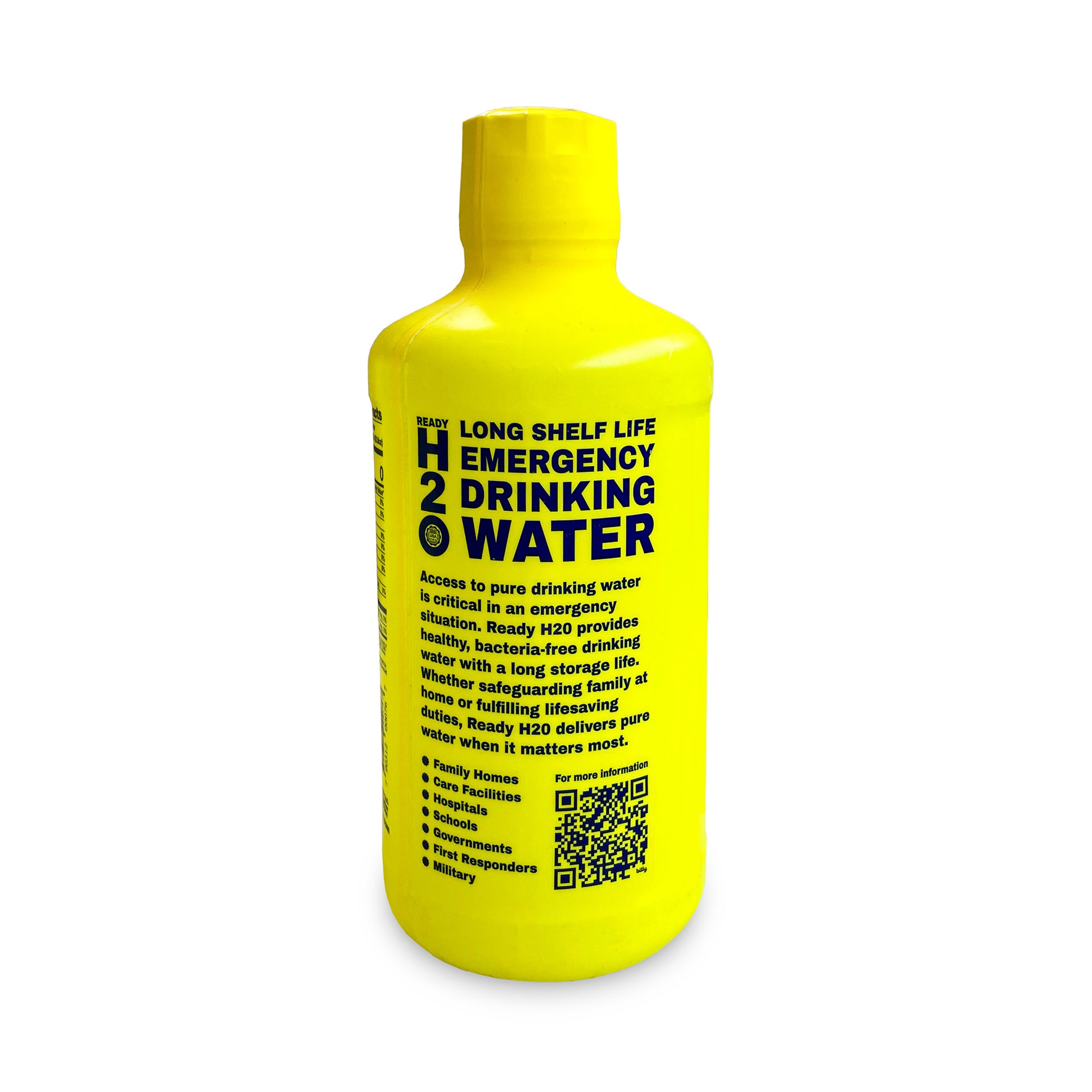 ready h2o water long shelf life water 1 liter bottle rear face
